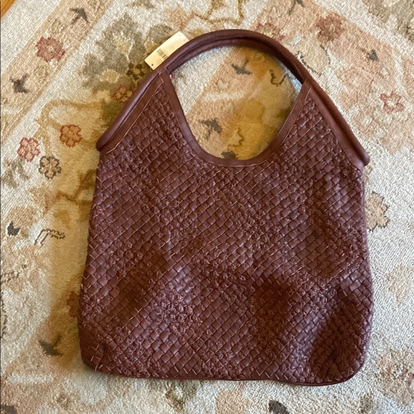 This beautiful Brown Shoulder Bag with Woven Texture and...